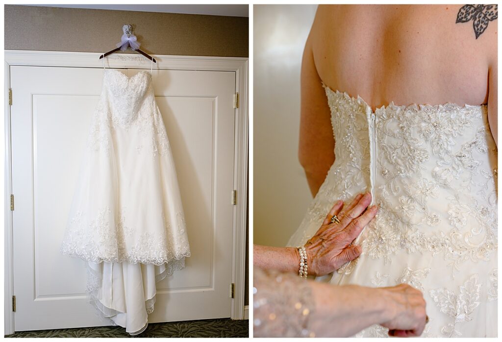 bride getting ready at Charter Oak Country Club