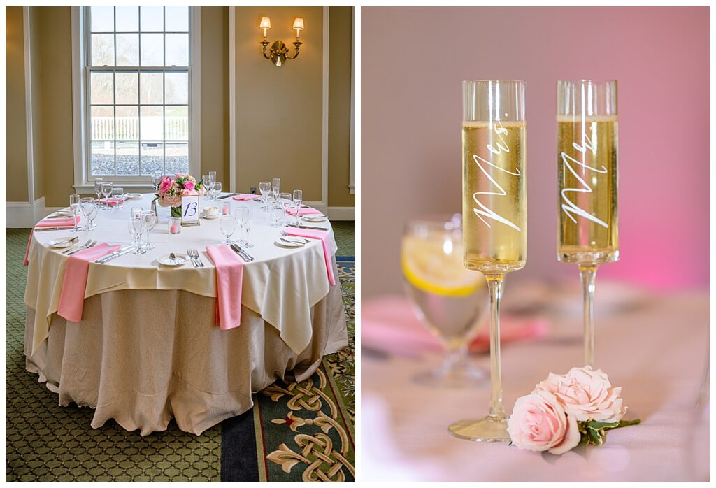 reception table at charter oak country club