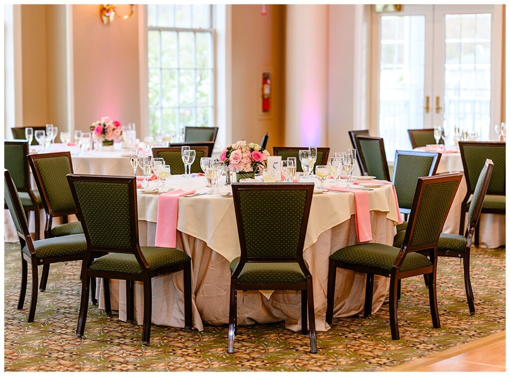 reception table at charter oak country club