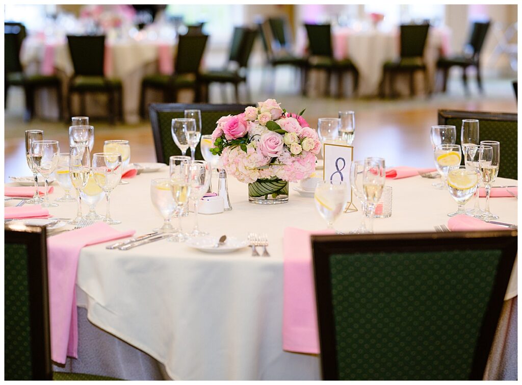 reception table at charter oak country club