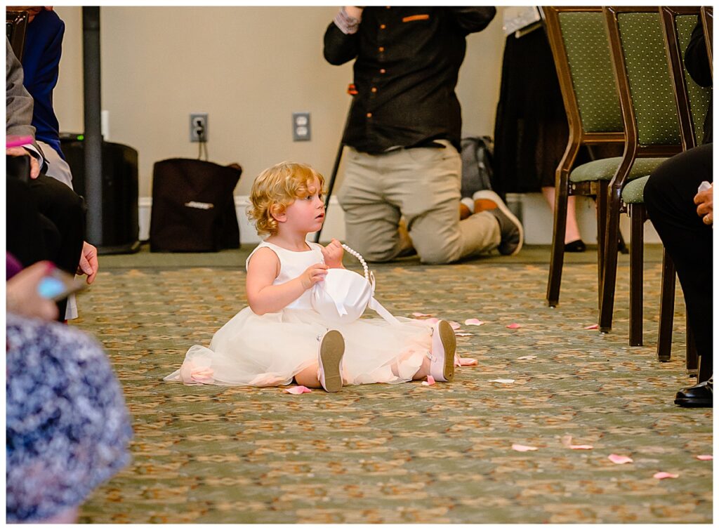 flower girl at charter oak country club ceremony