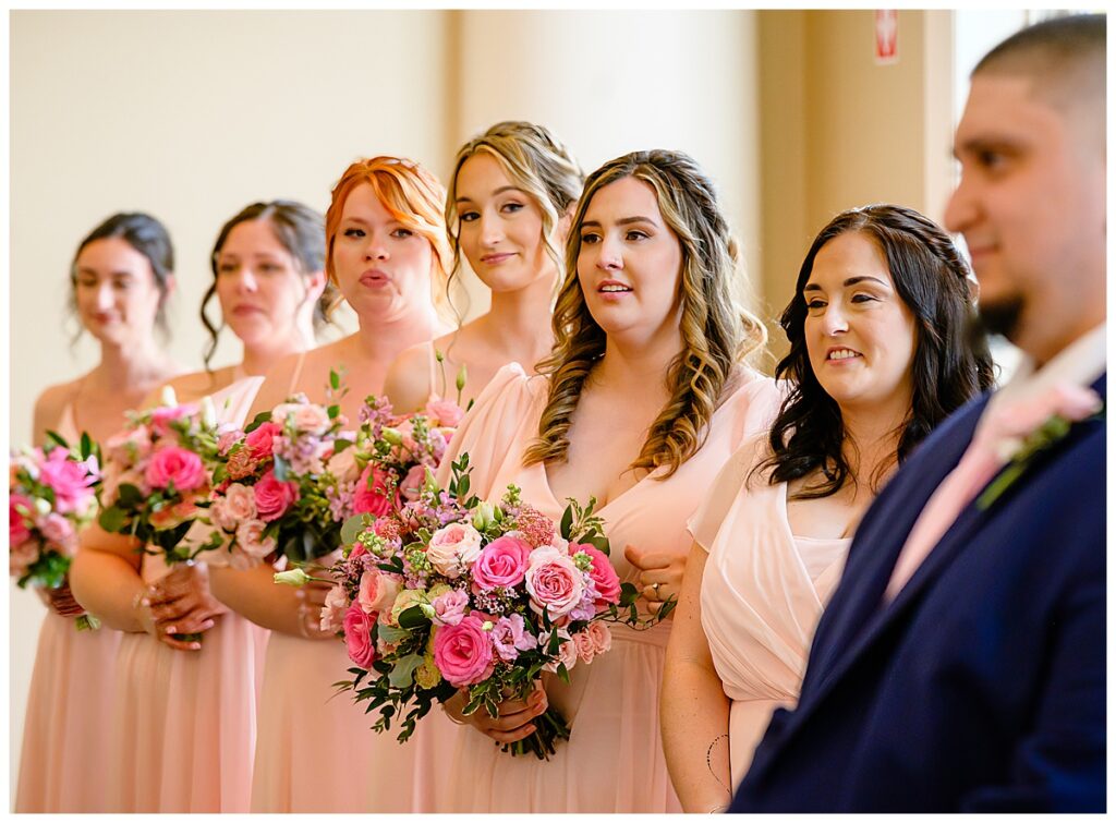 bridesmaids at charter oak country club ceremony