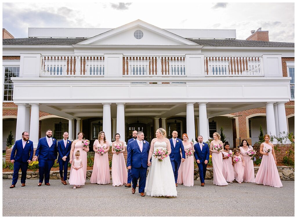 bridal party walking at Charter Oak Country Club