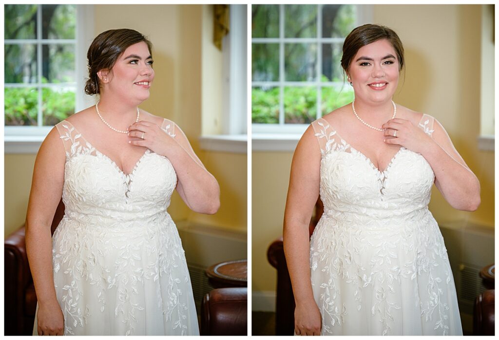 Bride getting ready at Hotel Northampton