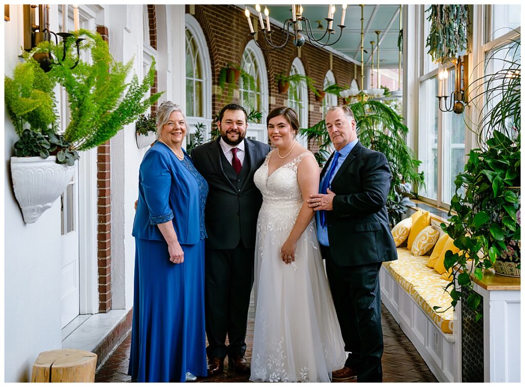 family photos at Hotel Northampton atrium