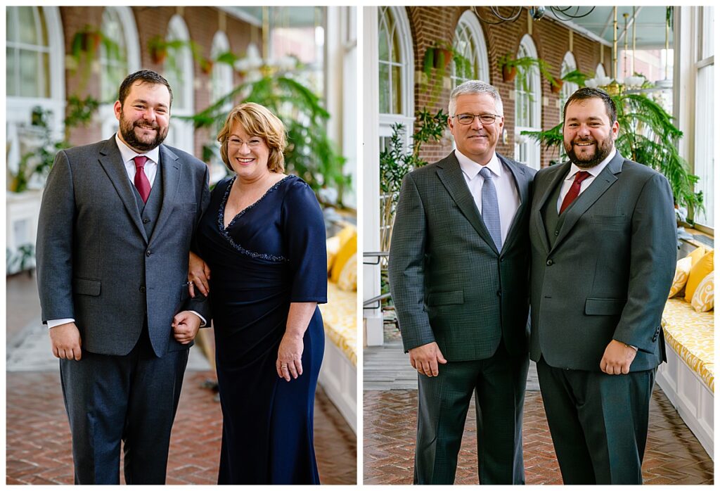 family photos at Hotel Northampton atrium