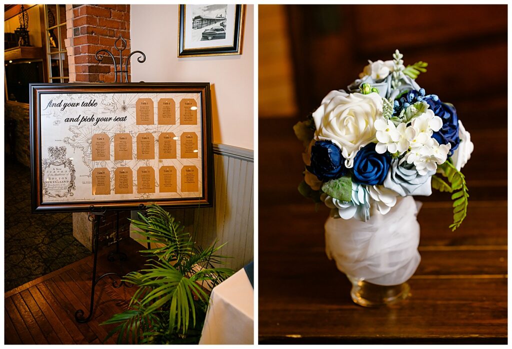 seating chart and florals at Union Station Banquets