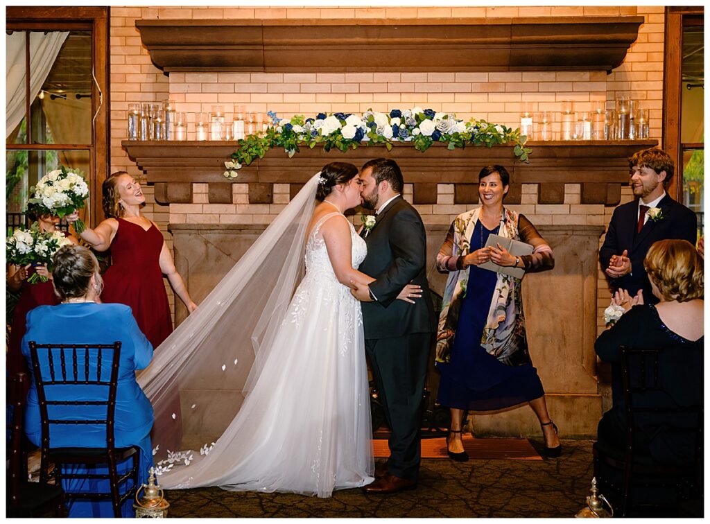 Union Station Banquets ceremony first kiss