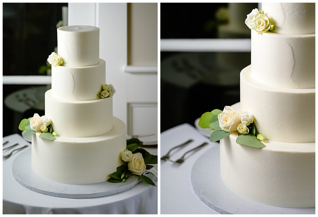 wedding cake at Waverly Oaks Country Club