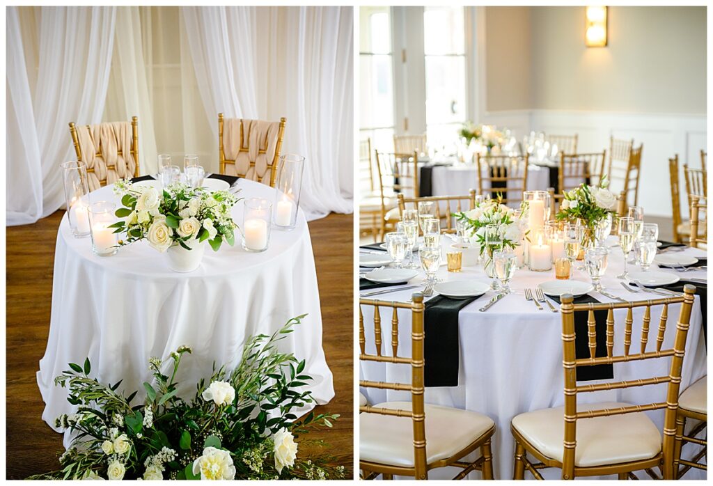 reception details at a Waverly Oaks Country Club wedding