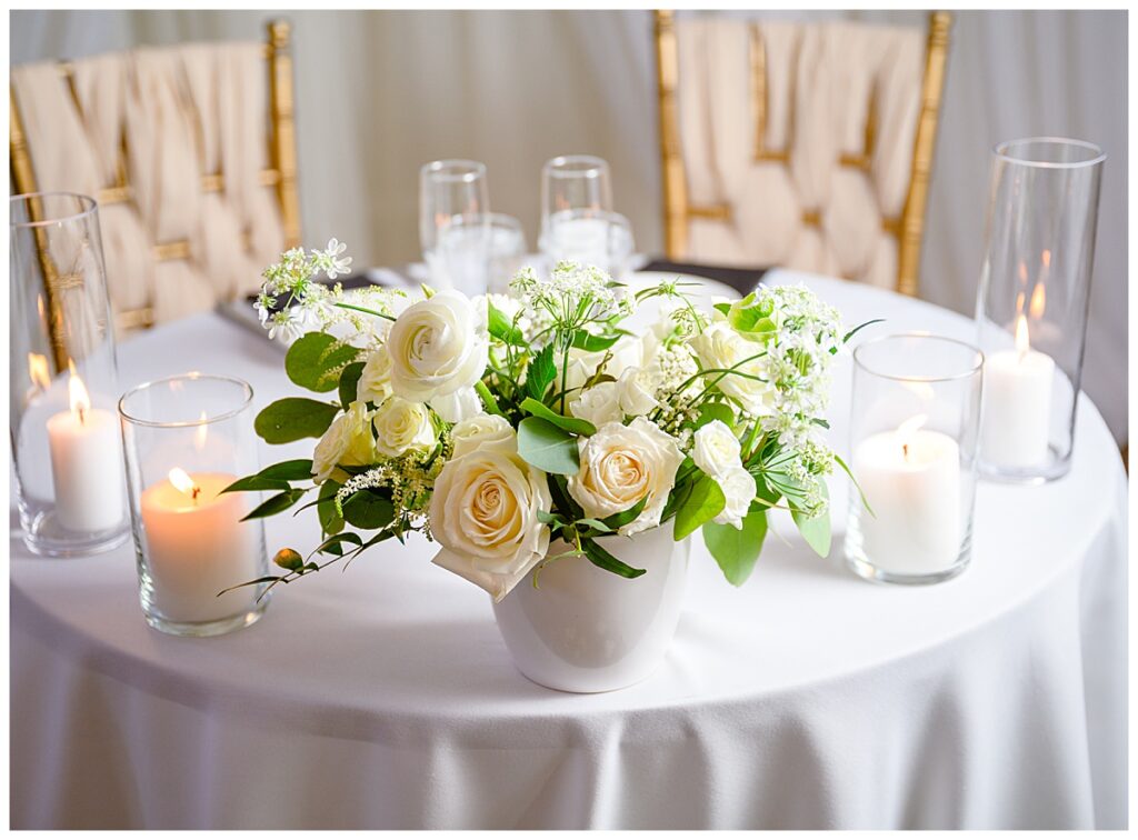 reception details at a Waverly Oaks Country Club wedding