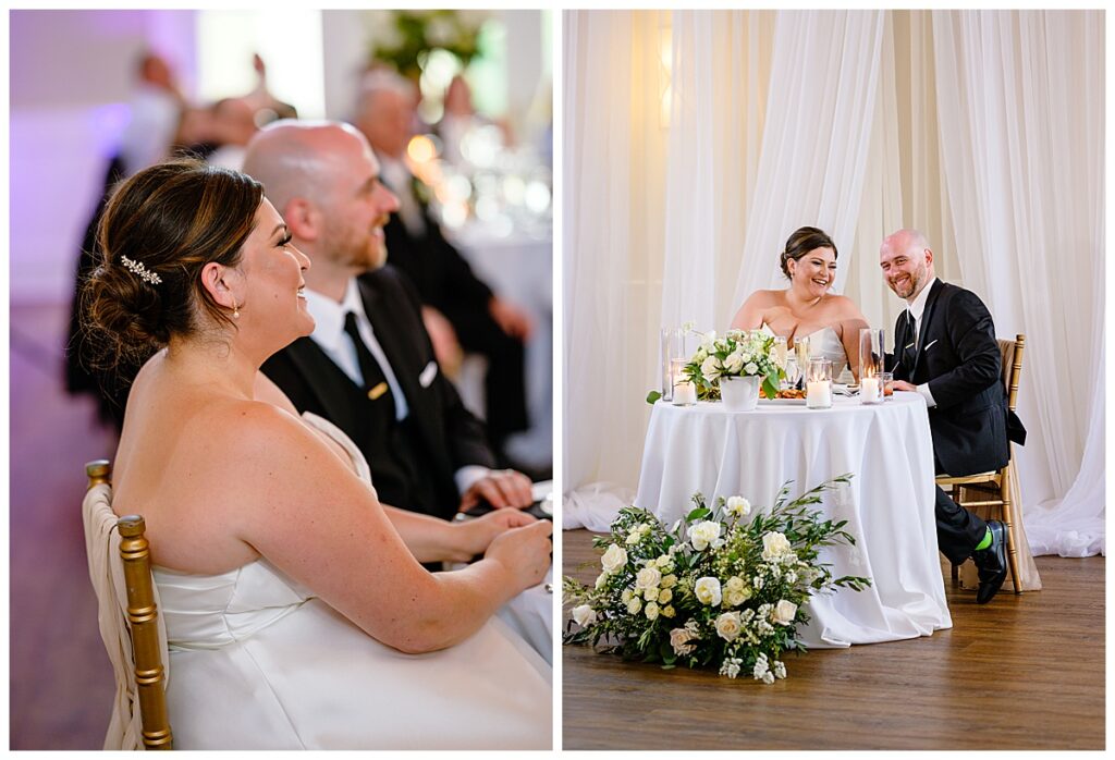 best man and maid of honor toast at a Waverly Oaks Country Club wedding