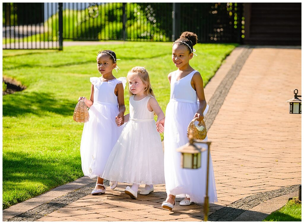 flower girls at at Atkinson country club ceremony