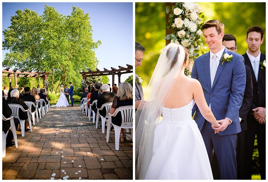 bride and groom Atkinson country club ceremony