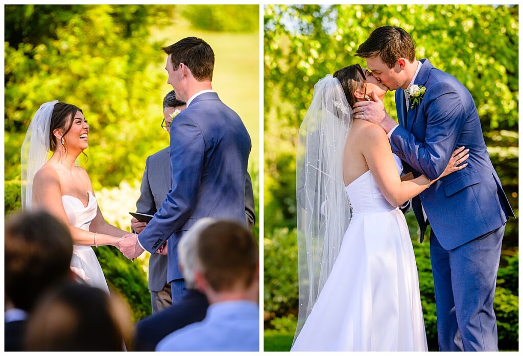 first kiss at Atkinson country club ceremony