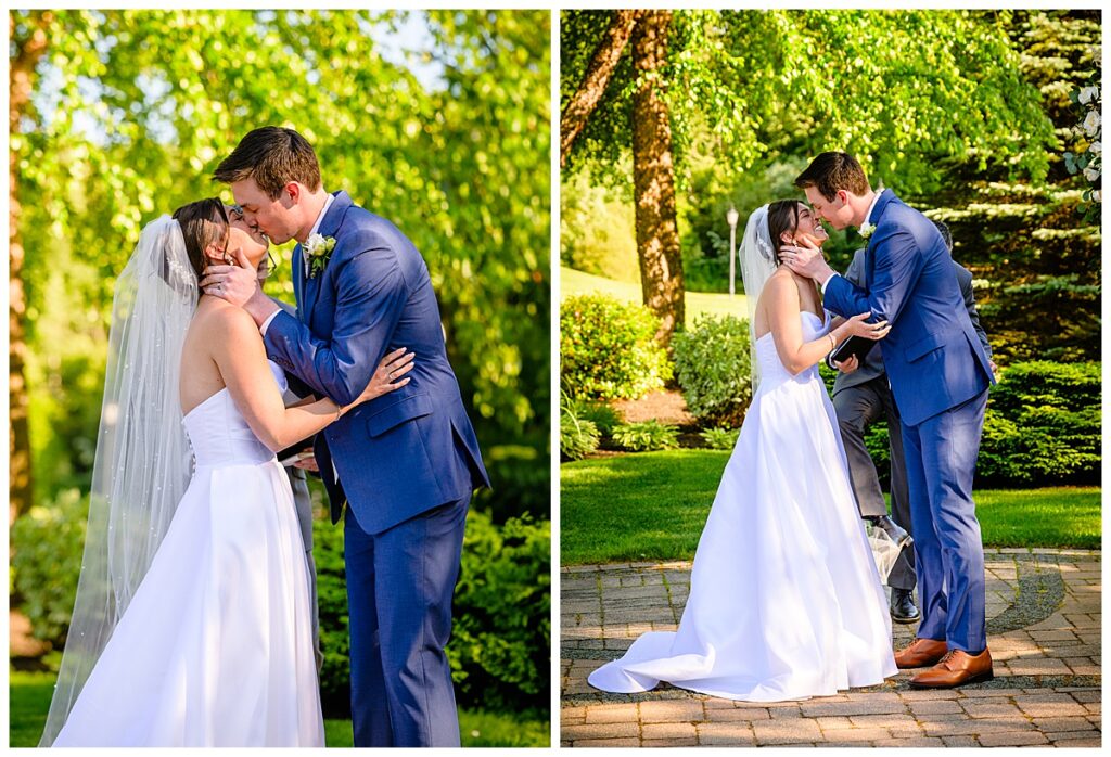 first kiss at Atkinson country club ceremony