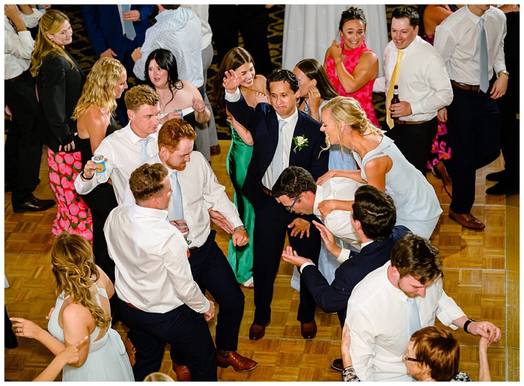 dancing at reception at Atkinson country club