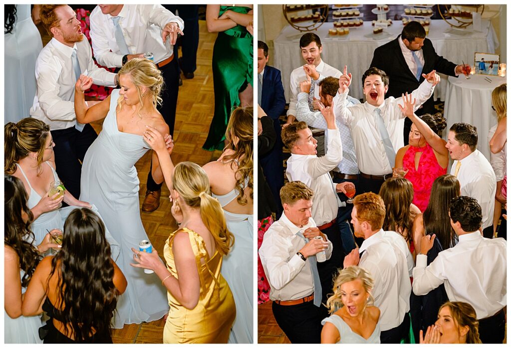 dancing at reception at Atkinson country club