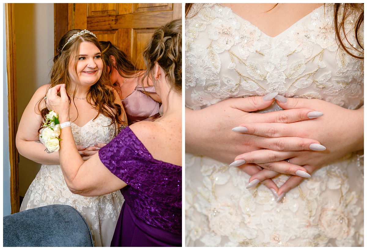 Bride getting ready at Dell-Lea Weddings & Events