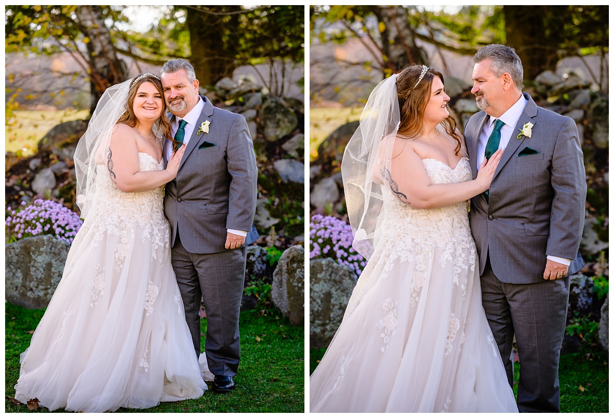 bride and dad Family portraits at Dell-Lea Wedding & Events