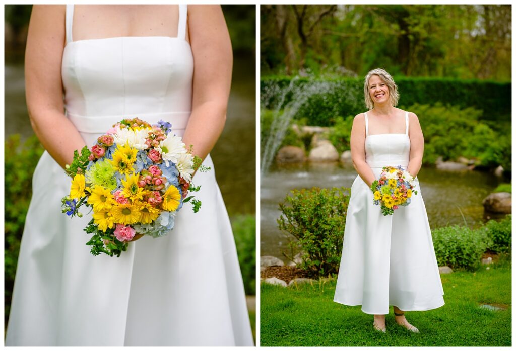Custom bridal dress by Linen the Art for a Cape Cod elopement