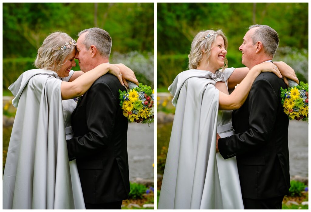 Close-up of bride and groom at Sagamore Inn