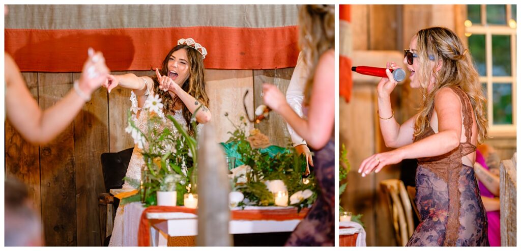bridesmaid rap speech at barn on the pemi wedding