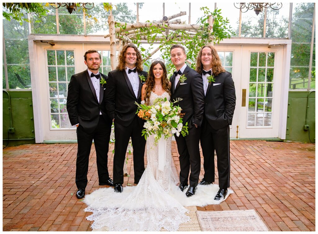bride and groom with groom's brothers