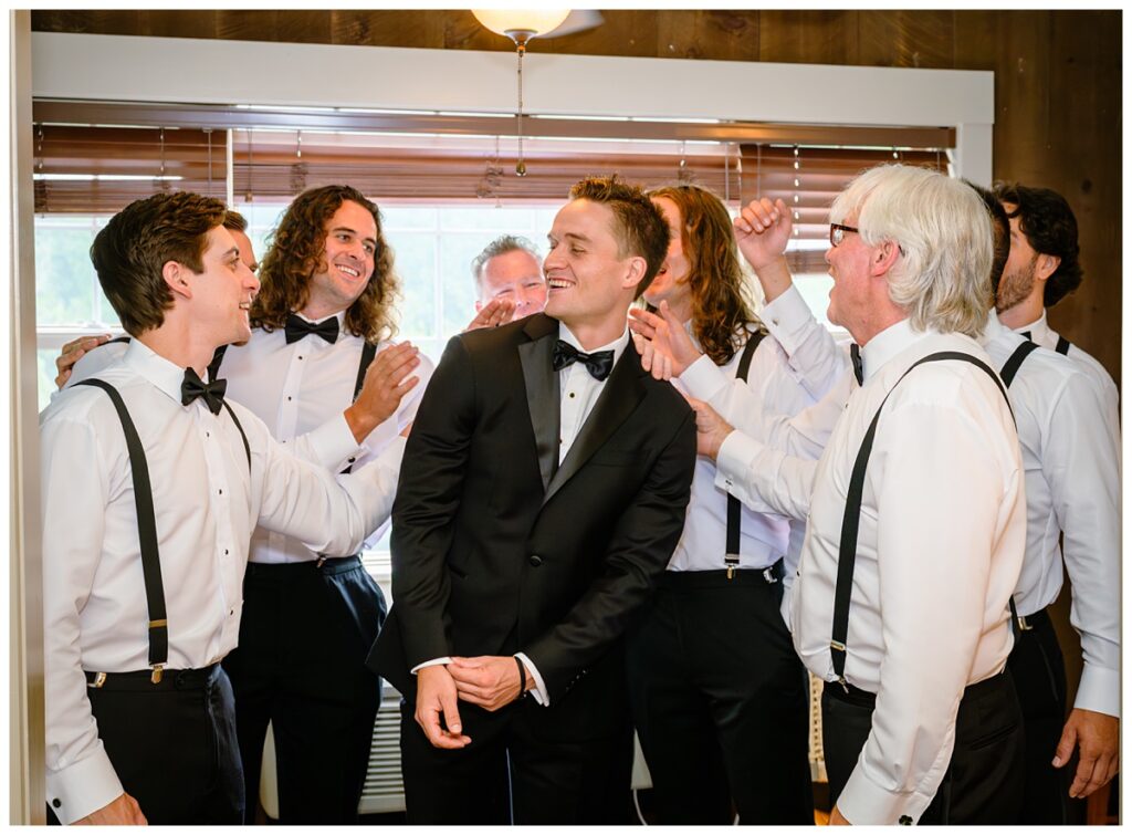 groomsmen getting ready at Common Man Inn