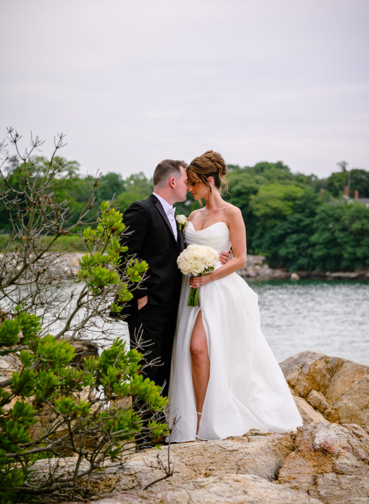 Bride and groom at Misslewood Estate during first look before ceremony