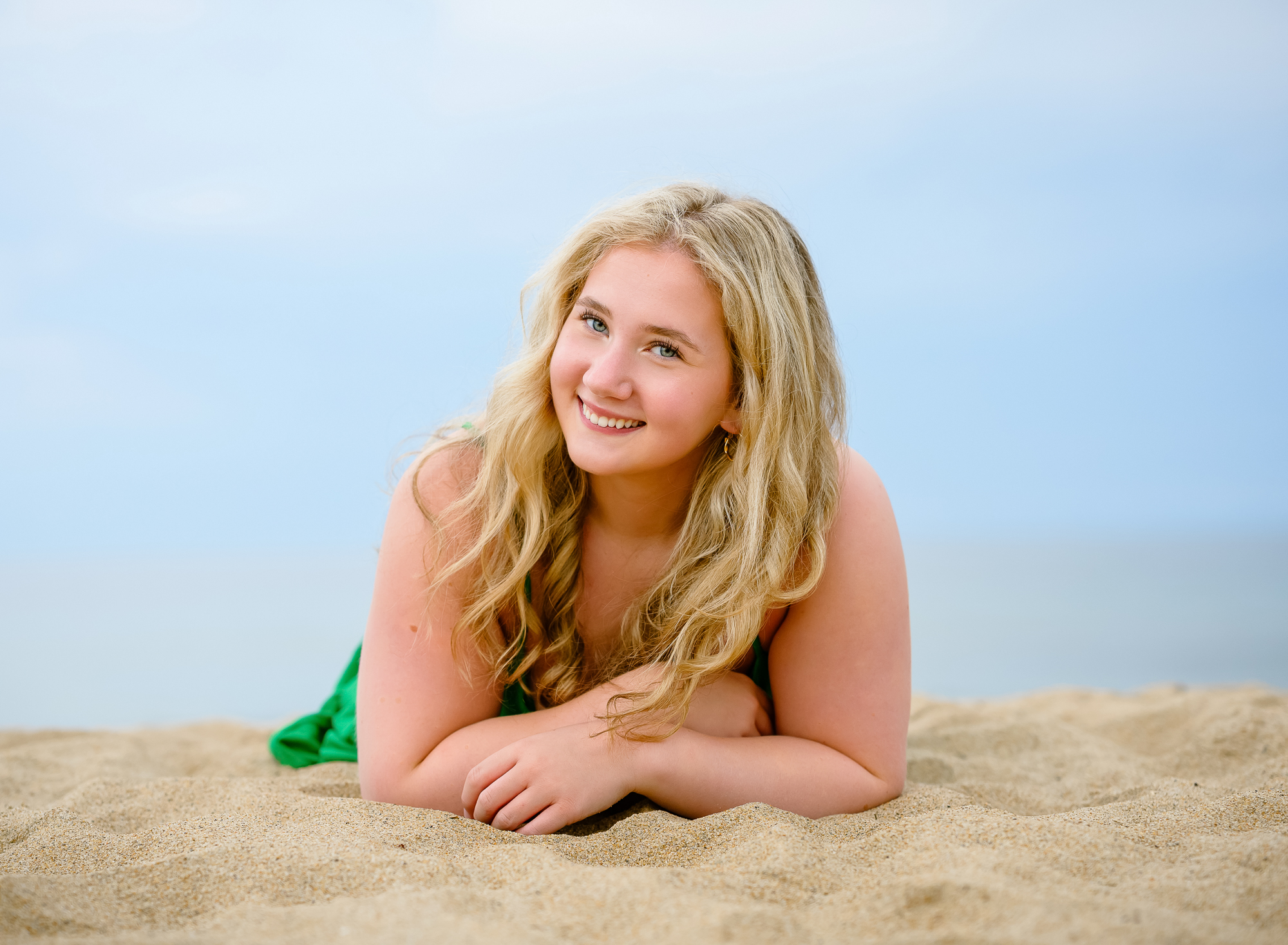 High school senior at Salisbury Beach Senior Portrait Session by Jenn Plante Photography